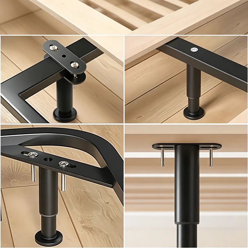 4PC Adjustable Heavy-Duty Load-Bearing Furniture Support Legs Replacement Support Brackets for Bed Frames Table Sofa TV Cabinets