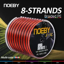 NOEBY-Braided Fishing Line, PE, X8 Strand, Super Tension, Wear Resistance, Smooth, Multifilament Color, 1-132LB, 1000m