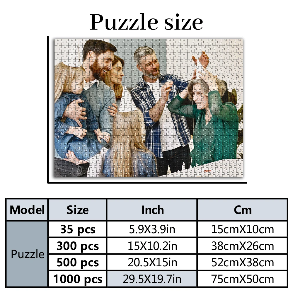 35/300/500pcs  family Custom Photo Jigsaw puzzle Puzzle Personalized Picture For Children Toy Girlfriend Gift