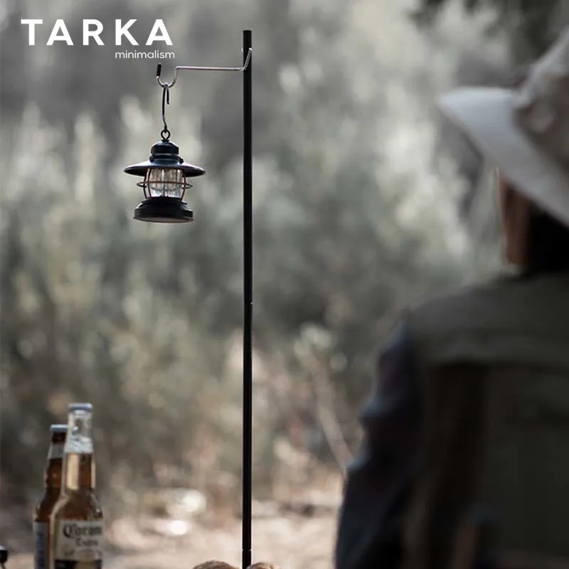 TARKA Outdoor Lantern Stand Camping Light Rack 2 Hooks, 1pcs Ultralight Tabletop Light Holder,portable Folding Lighting Brackets
