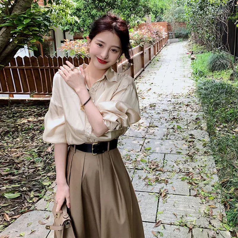 

2025 Autumn Women's Elegant Office 2 Piece Set Mature Style Skirt Outfit High End Long Skirt For Work Commute