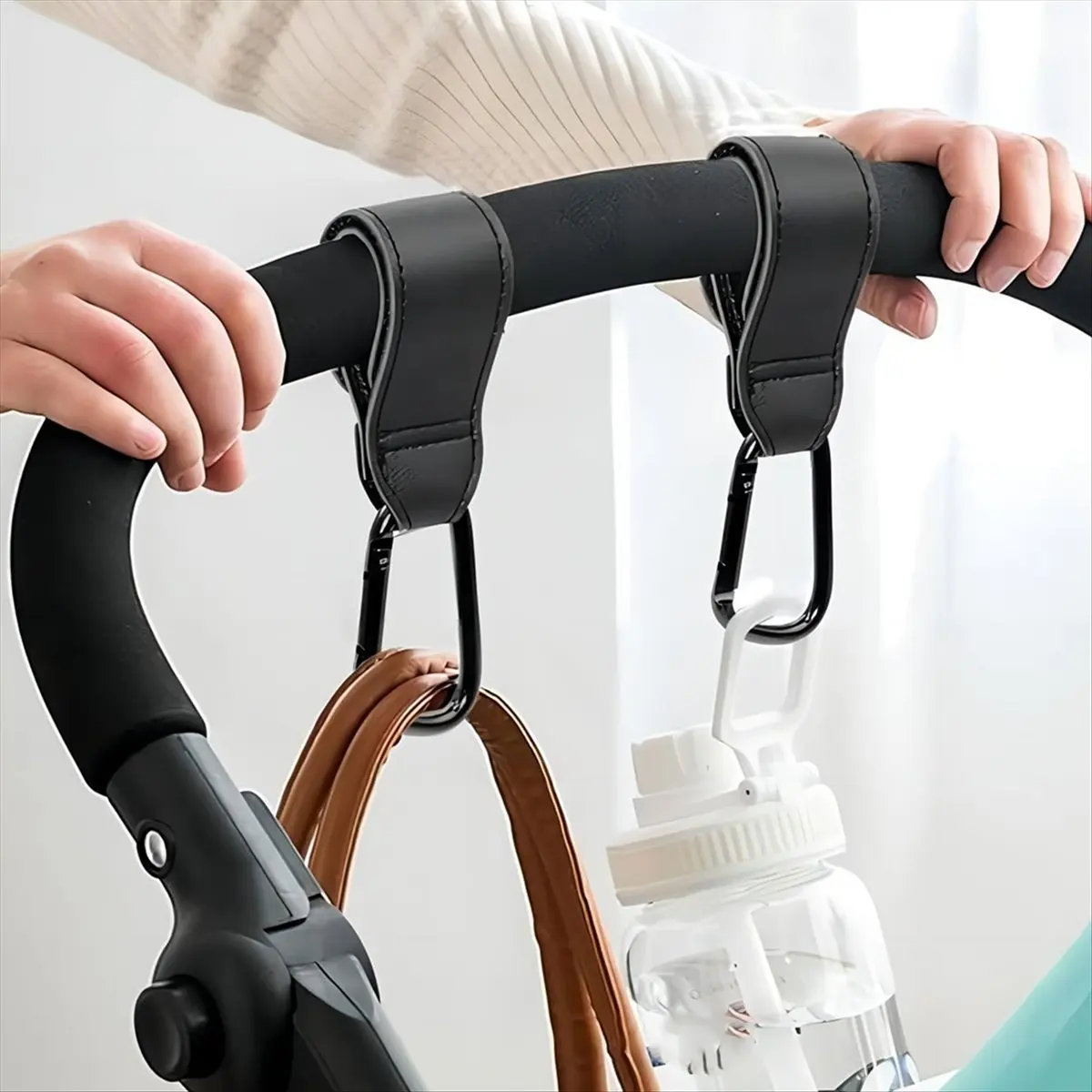 New 4PCS Hook Accessories, Multipurpose Stroller Bag Hooks,Stroller Clips for Diaper Bags Pet Carts Grocery Shopping Bags