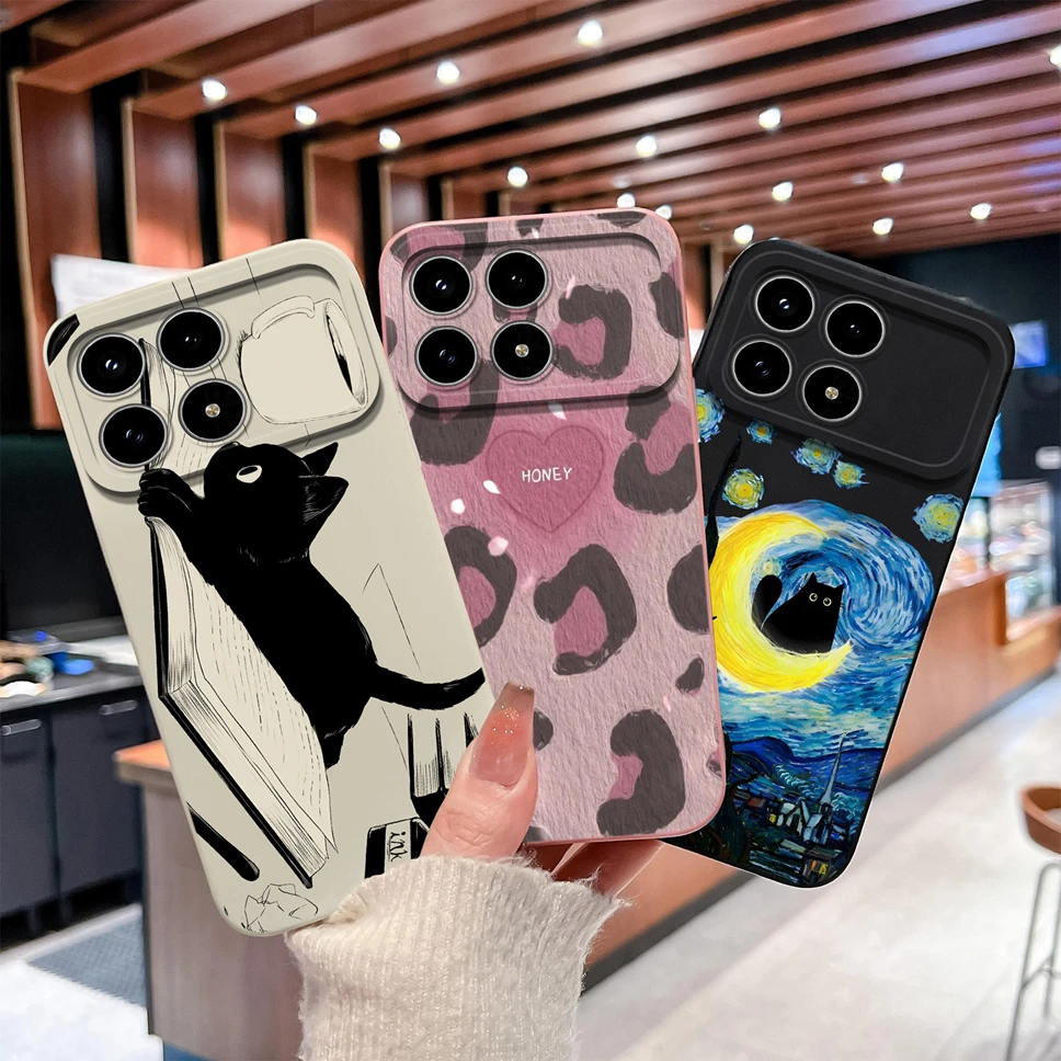 ل Xiaomi Poco F8 Pro / F8 Ultra جراب هاتف مضحك القط لينة السائل سيليكون الغطاء الخلفي ل Poco F8Pro F 8 الترا للصدمات Funda