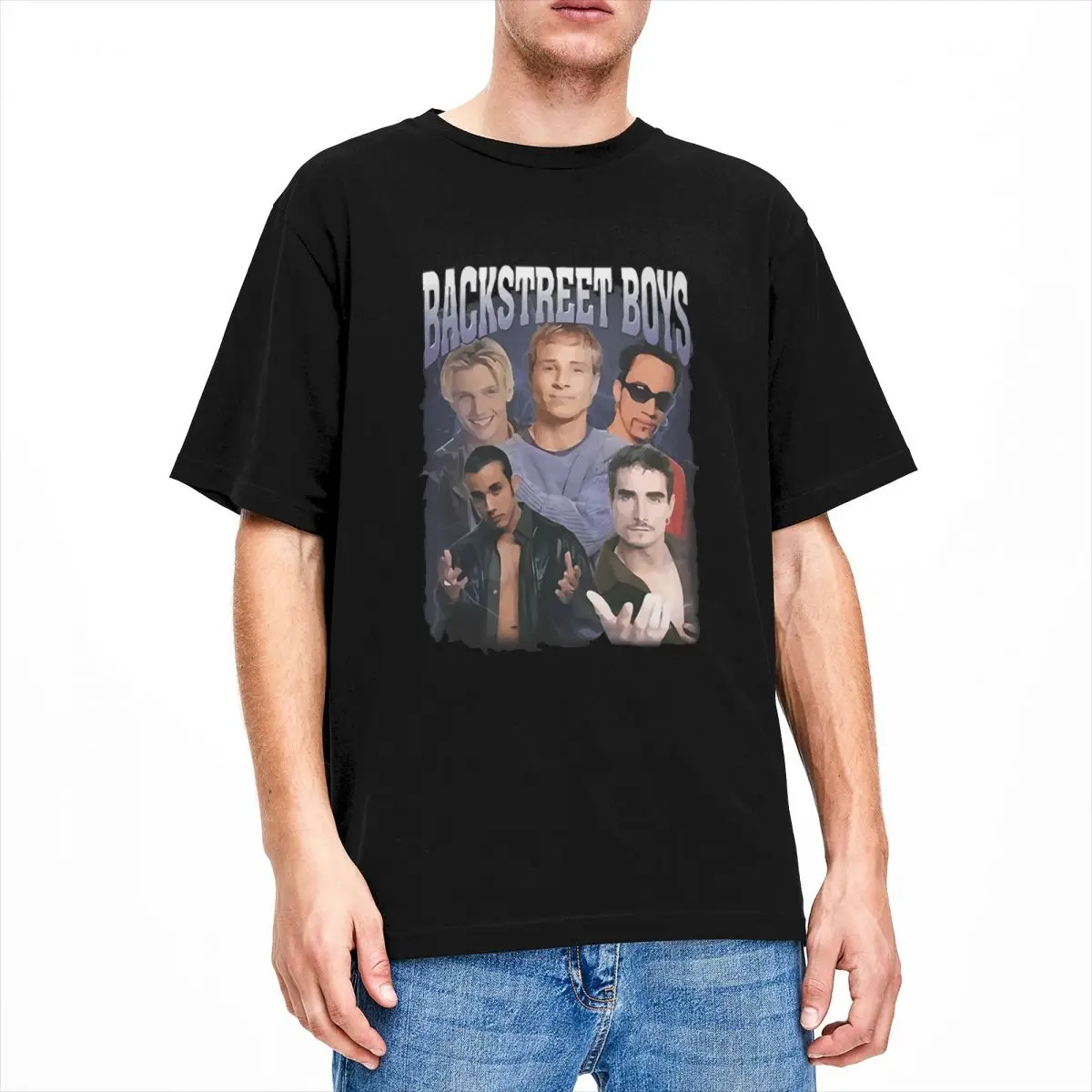 Backstreet Boys Music Men's T Shirts 90s Rock Band Funny Tees Short Sleeve Crew Neck T-Shirt Cotton Summer Tops