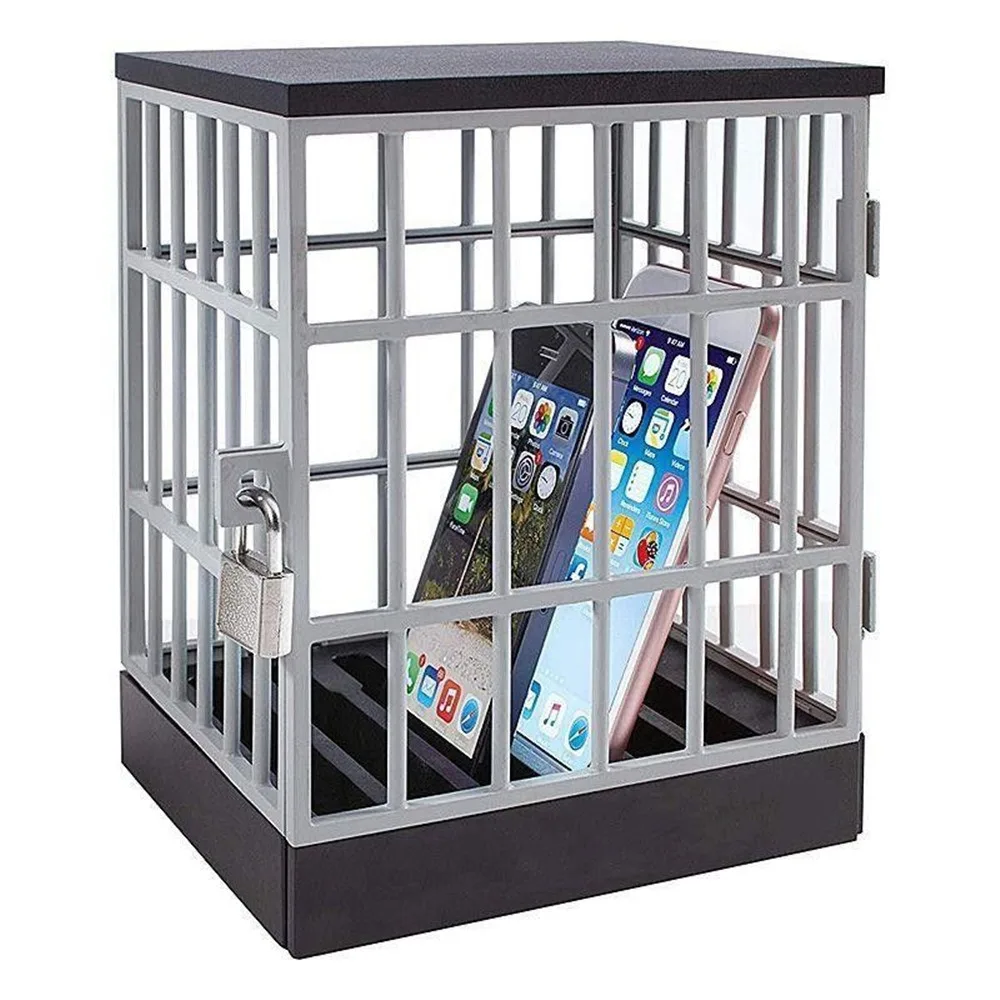Locking Cage Mobile Phone Jail Storage Box Party Storage Cell Phone Jail Lock Box Table Gadget Safe Cell Lock Up Smartphone