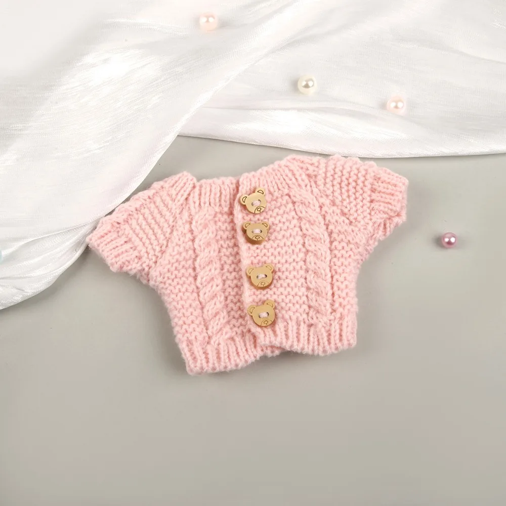 Mini Knitted Sweater for 20CM Dolls Fashion Casual Doll Sweater DIY Handmade Clothes DIY Dress Up Doll Accessories