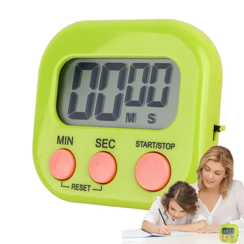 mini Digital Kitchen Timer with Magnetic Back Large Display Countdown Portable Egg Timer with Bracket for Cooking homework timer