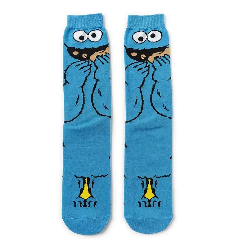 Street Socks Rote Elmo Blaue Cookie Guy Gelbe Big Bird Cosplay Baumwoll-Personalitätssocken Trendige Strümpfe Stricksocken Weihnachten – Detail 13