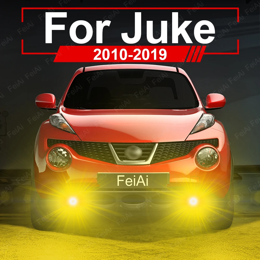 For Nissan Juke Fog Lights LED Dual Colors Front Fog Light Bulb 2010-2019 Juke F15 Tuning Accessories 2012 2013 2014 2015 2016