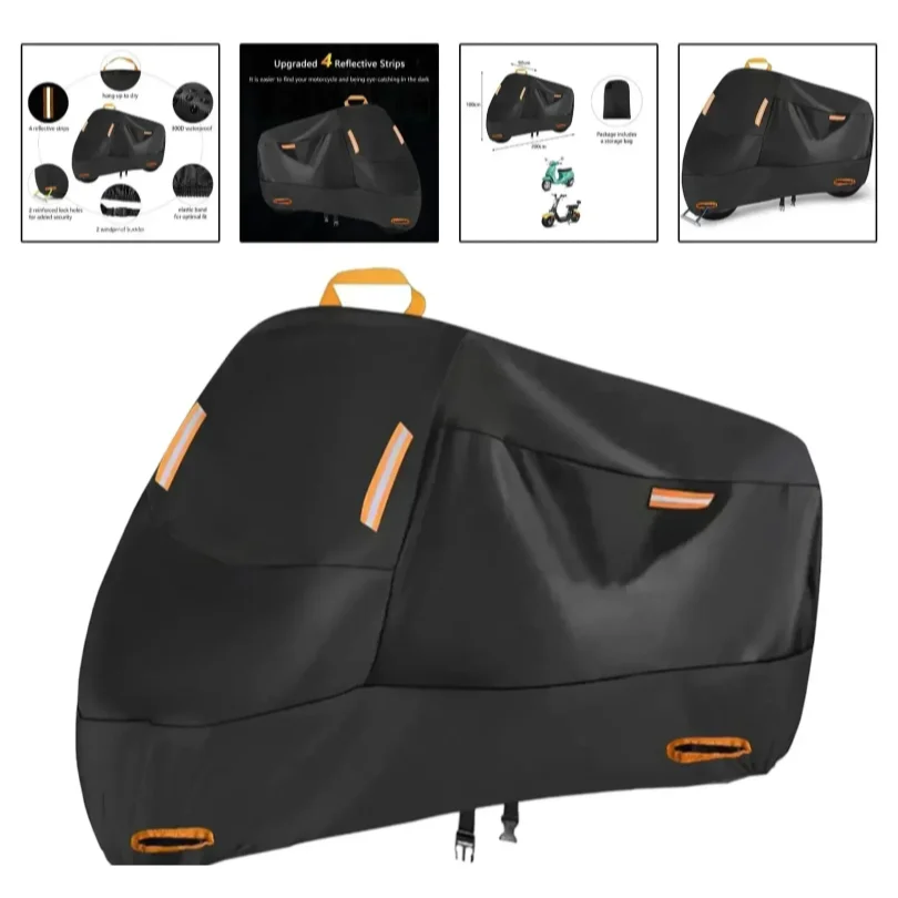 

Motorcycle Cover Waterproof All Season Dustproof UV Protective Outdoor Indoor Scooter Wear-resistant Fabric Motorbike Cover