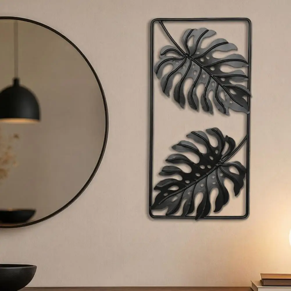 Sofa Background Wall Art Gold Metal Monstera Palm Leaf Wall Art 3d Botanical Iron Decor Lightweight Nordic Minimalist for Room