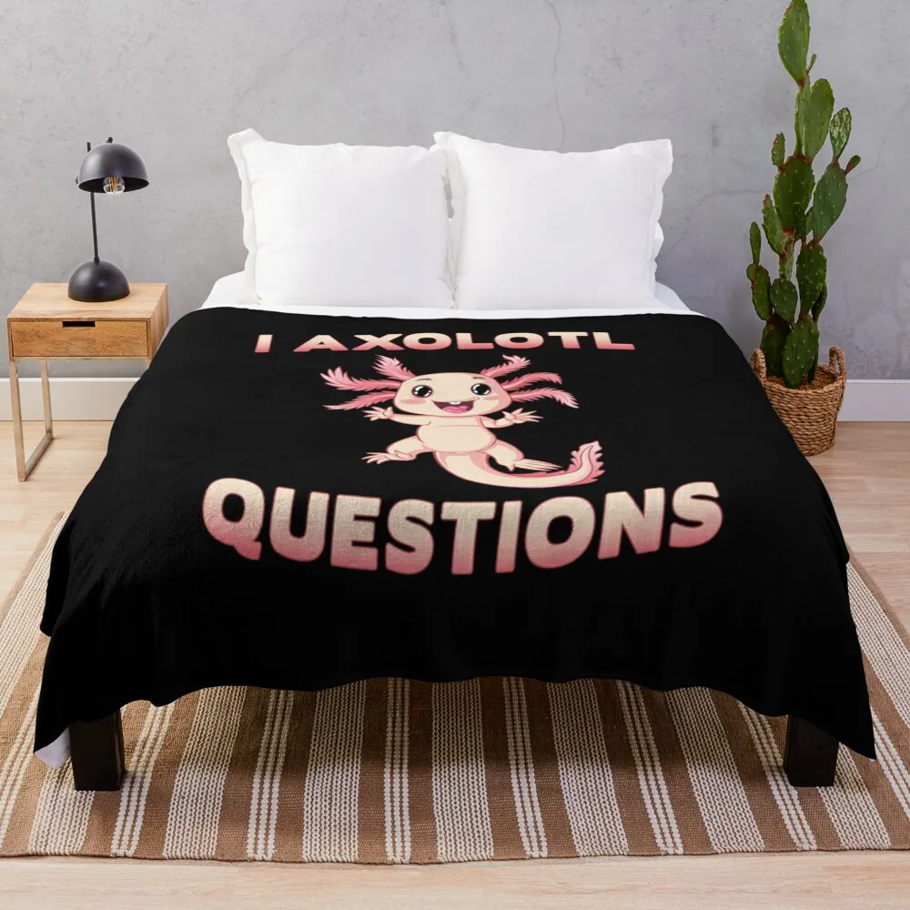 I Axolotl Questions Cute Baby Pastel Goth Kawaii. Throw Blanket Shaggy Sofa Throw Blankets