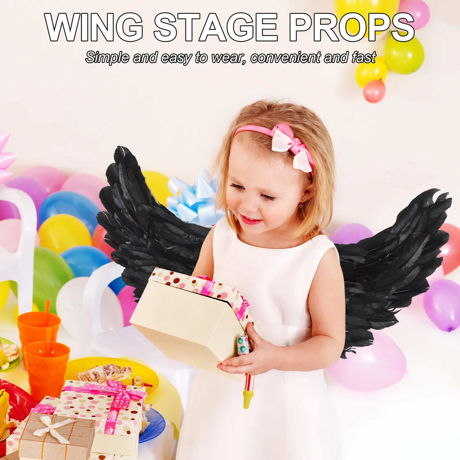 ملحق جناح Angel Plumage خفيف الوزن للنساء زي الحفلات وديكور أداء المسرح للهالوين #1