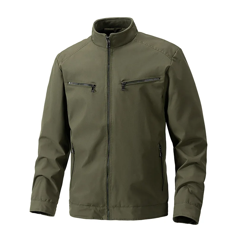Winter Men Coat New Thicken Warm Stand Collar Zipper Male Outerwear Simple Solid Color Long Sleeve Outdoor Casual Man Jacket