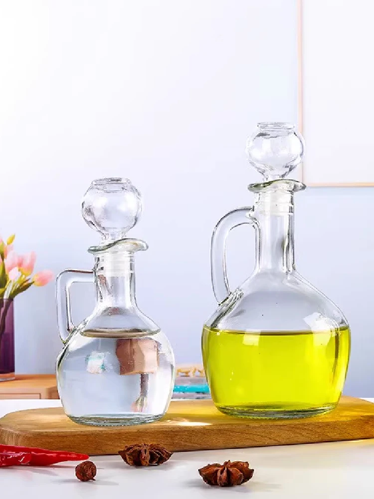 European-style 350ml Glass Oil Jug with Handle Oil Bottle Seasoning Bottle Household Olive Oil Bottle Kitchen Seasoning Tools