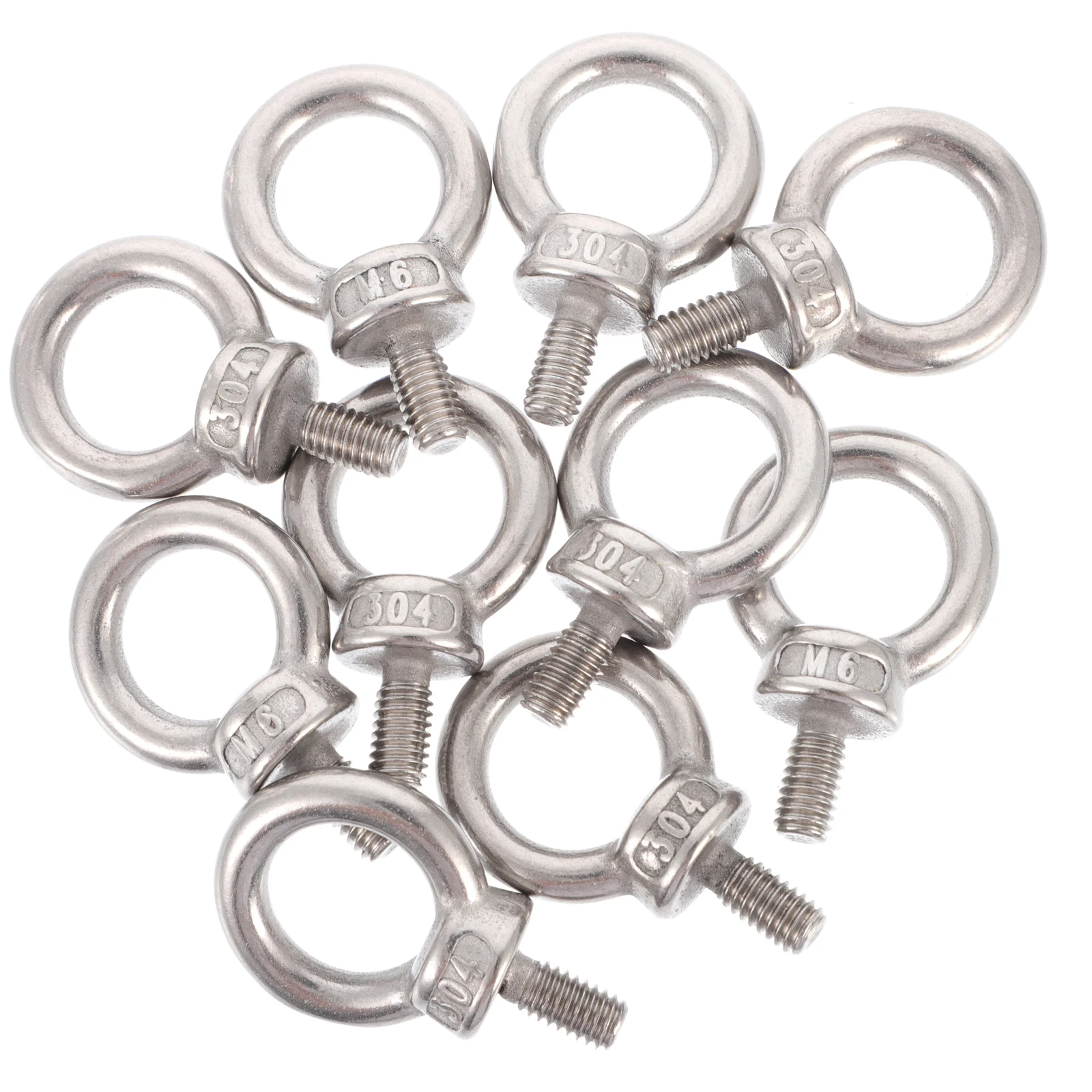 

10pcs Lifting Eye Nuts Stainless Steel Heavy Duty Threaded Ring Bolts Ideal Decorations Flower Pots Lanterns Plants Supports