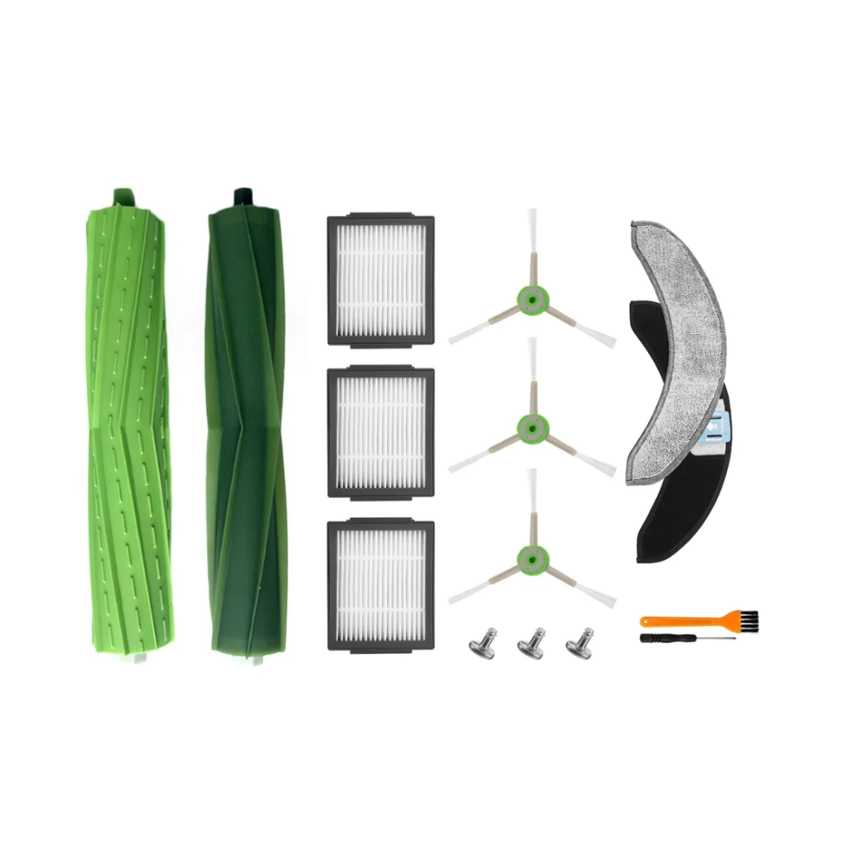 Lot de brosses en caoutchouc pour aspirateur robot ChlorJ7 +, 12 pièces de rechange, brosse latérale, vadrouille, gril