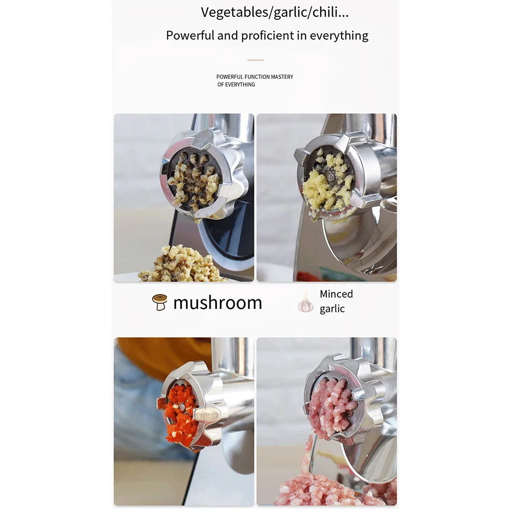 Tritacarne elettrico multifunzionale, tritacarne portatile in acciaio inossidabile per alimenti vegetali, tritacarne di grande capacità