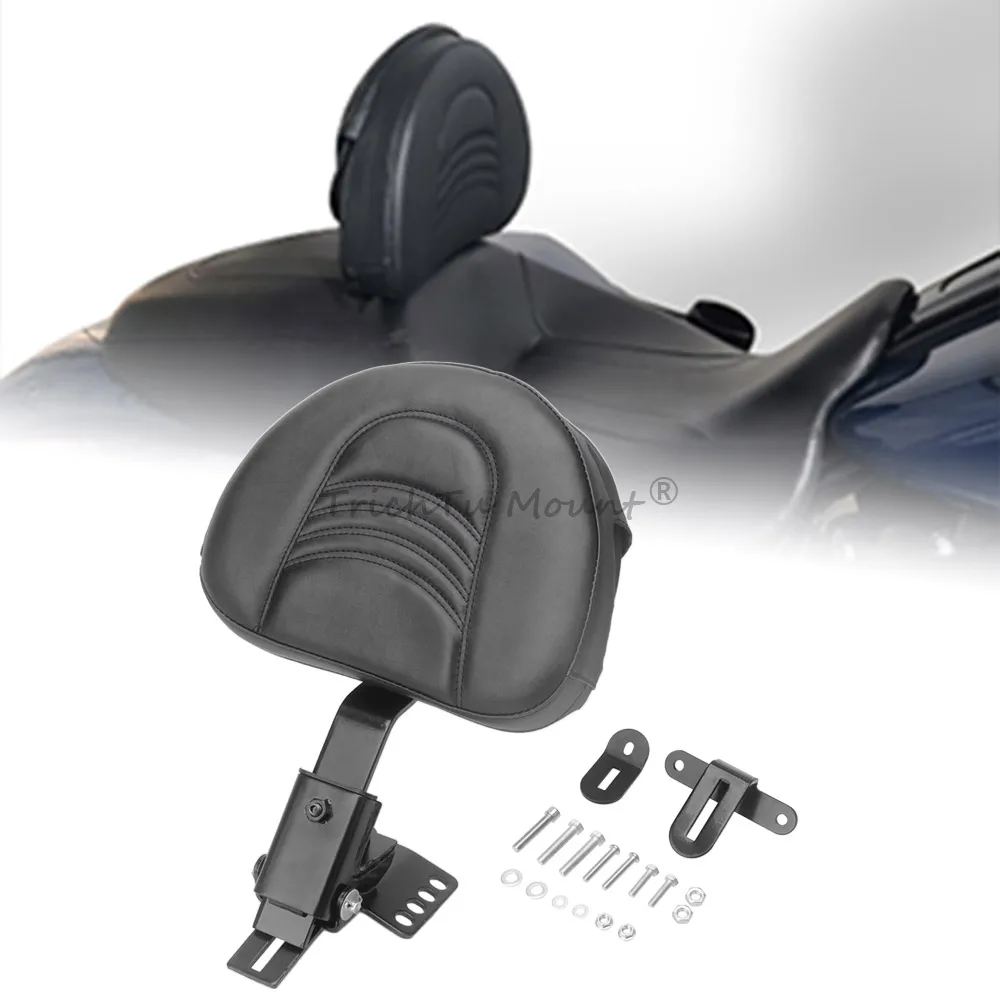 Motorcycle Adjustable Plug-In Driver Backrest For Harley Road King Street Glide Road Glide Electra Glide 1997-2025 Black Bracket