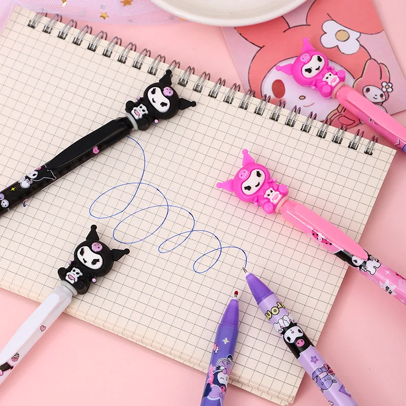 Imagem -05 - Sanrio Cartoon Gel Pen Kuromi Olá Kitty Preto 0.5 mm Imprensa Gel Pen Estudante Ferramentas de Escrita Material Escolar Presente de Aniversário 36 Pcs