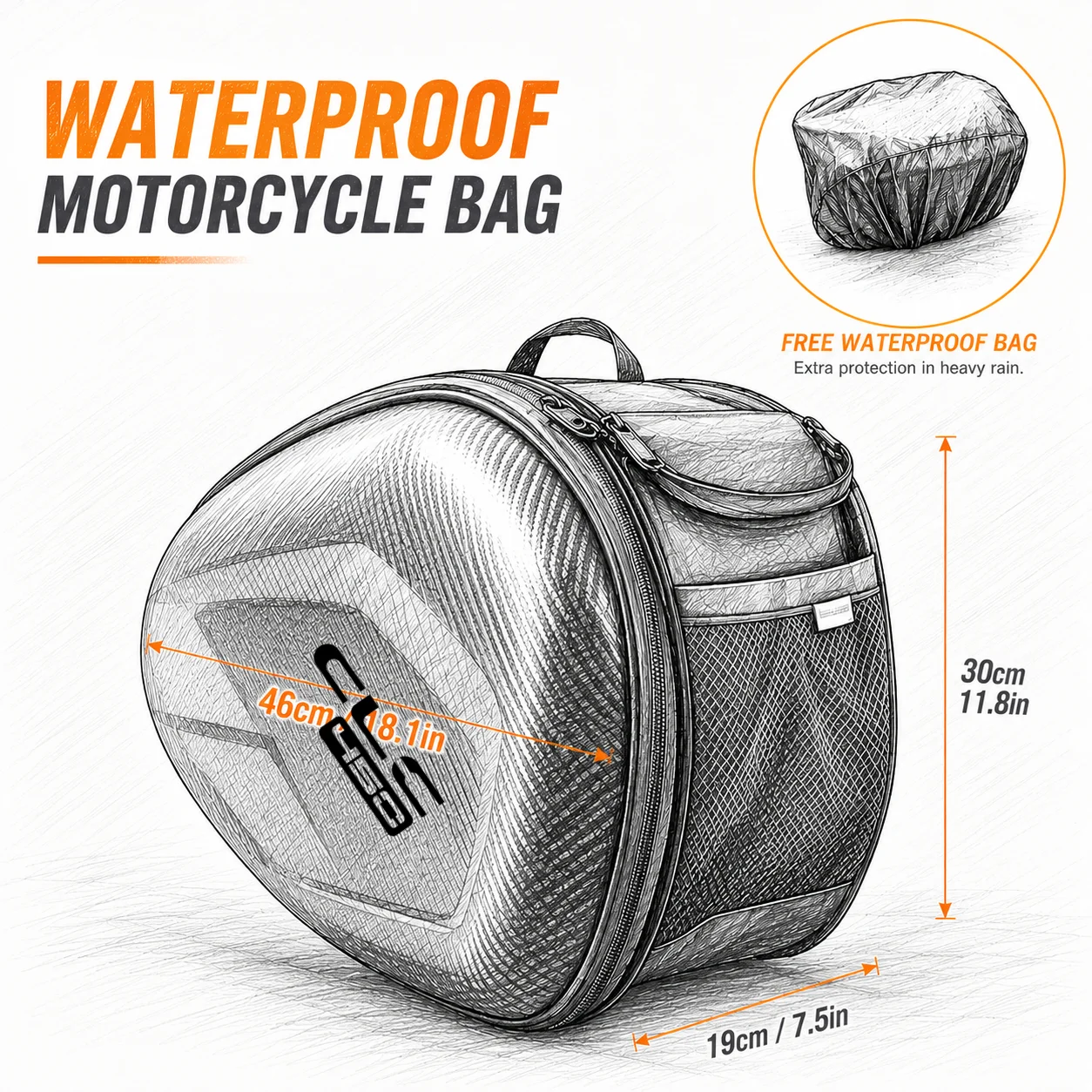 For CFMOTO CL-C450 CLC 450 2PCS Motorcycle Pannier Bags Luggage Saddle Bags Side Storage Fork Travel Pouch Box Motorcycle Side