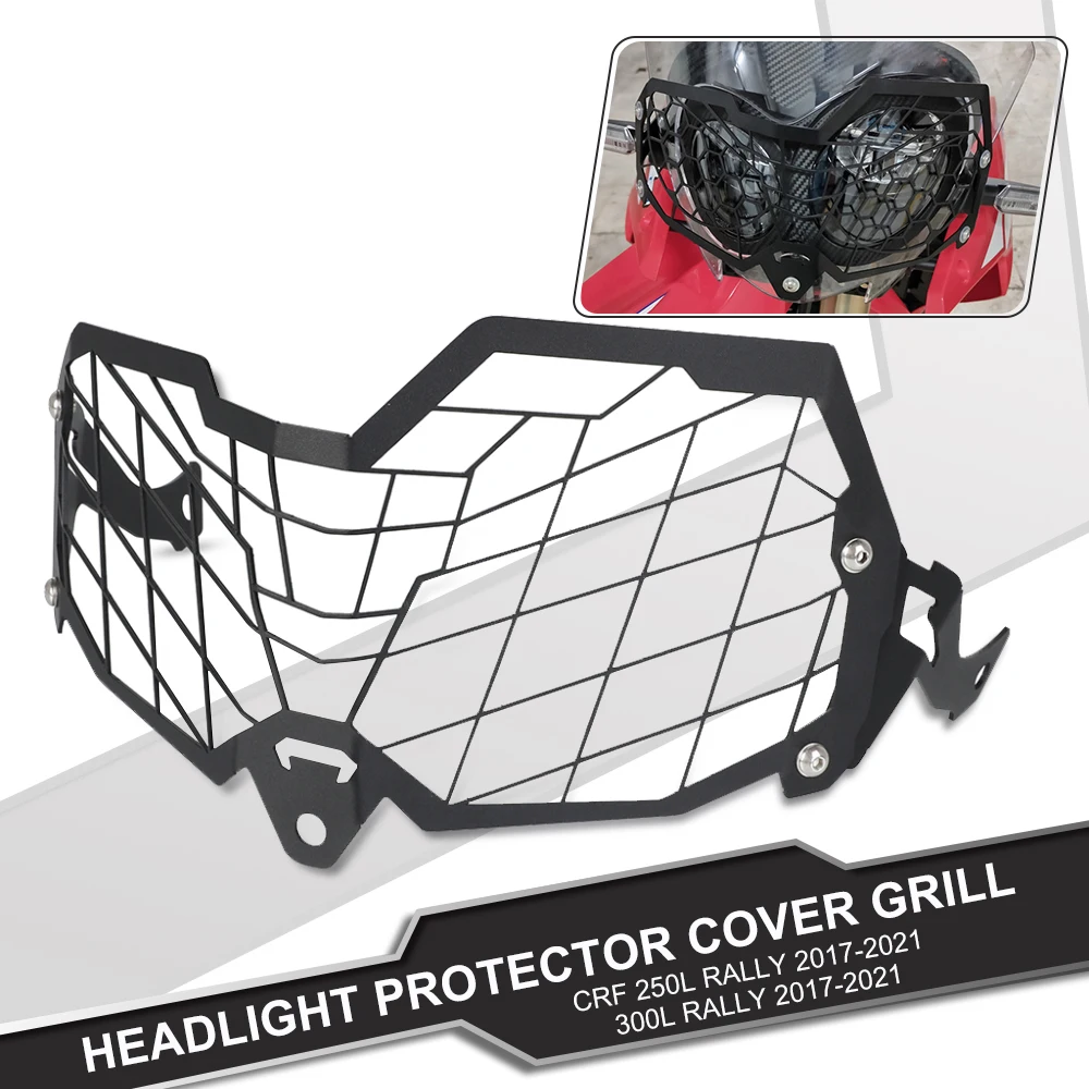 For HONDA CRF250L CRF300L Rally 2017-2021 Motorcycle Headlight Headlamp Protector Cover Grill CRF 250 300 L 2020 CRF250 CRF300