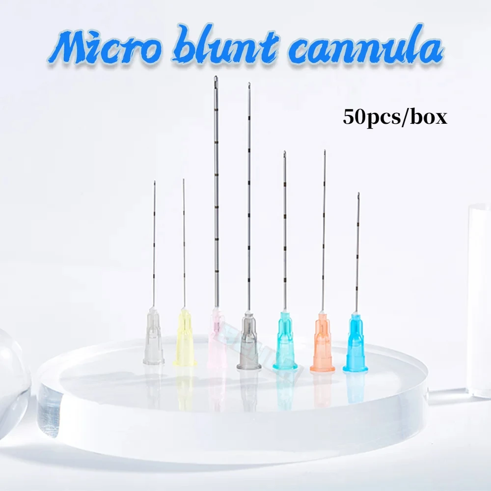 50pcs one box Sterile Micro Blunt Cannula 18G 100MM 22G 50MM 21G 70MM 25G 70MM Blunt Tip Needle Cannula For Beauty Filler