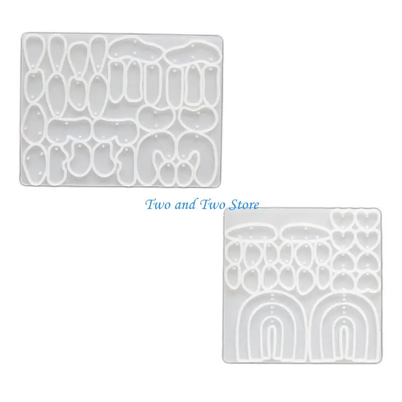 HX6F Irregular Earrings Mold Eye Catching Ear Rings Silicone Resin Mould Customized Jewelry Making Moulds for Craft Lovers