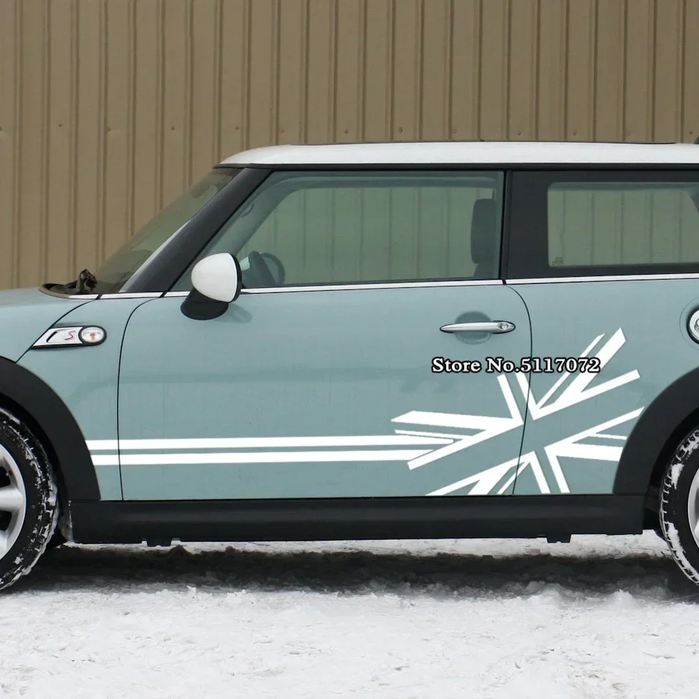 

Union Jack UK Flag 2pcs Car Styling Side Stripe Decal Stickers Accessories for Mini Cooper Countryman R56 R50 R52 R53 F56 R60