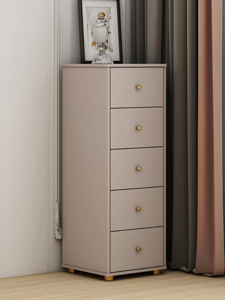 XK Modern Minimalist Chest of Drawers Bedroom Storage Cabinet Light Luxury Locker Bedside Cabinet Multi-Functional