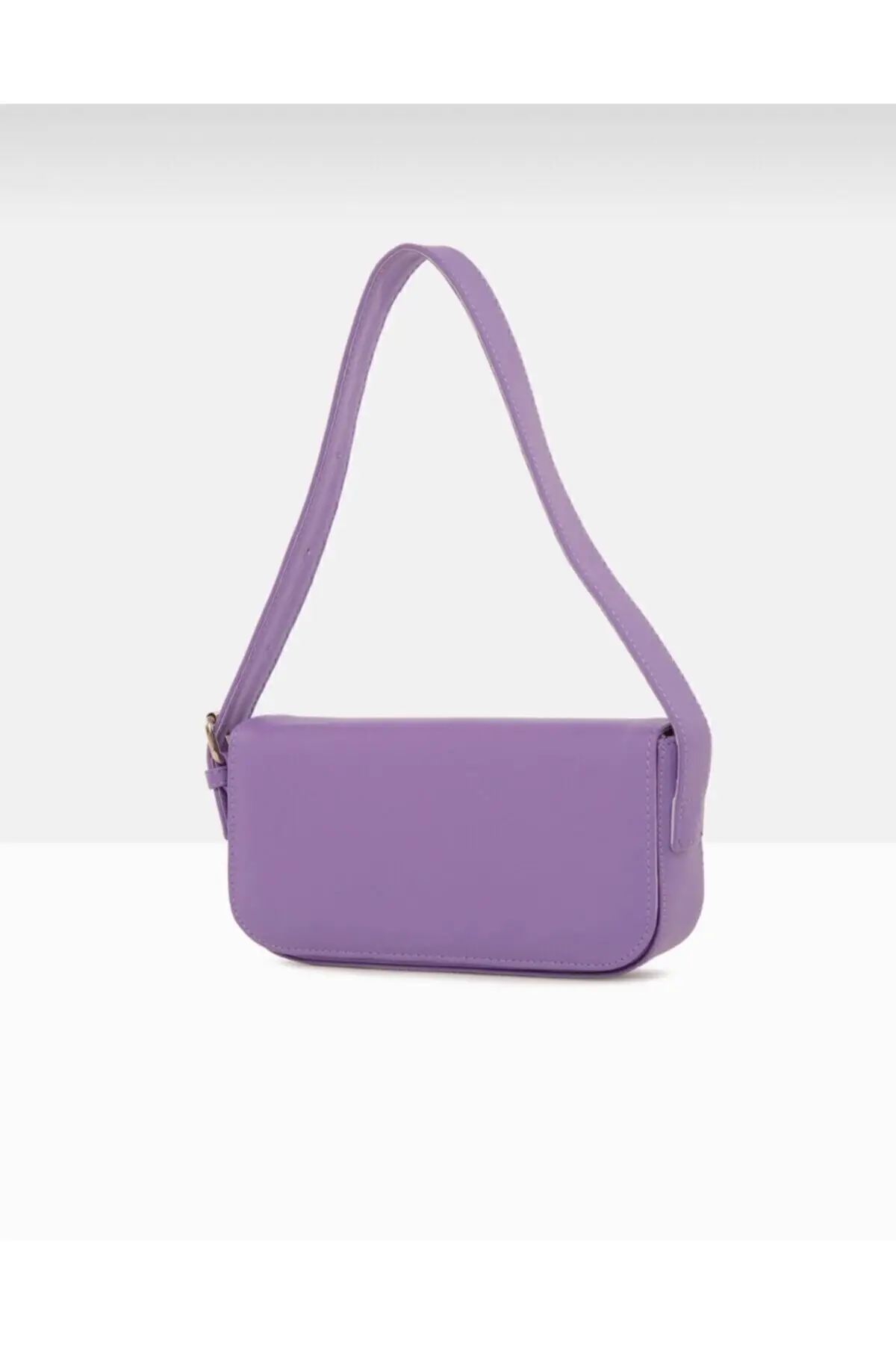 

Women Lilac Cap Baguette Bag Small Elegant Casual Style 28 Faux Leather Hand Shoulder Bags 28 -13 Cm