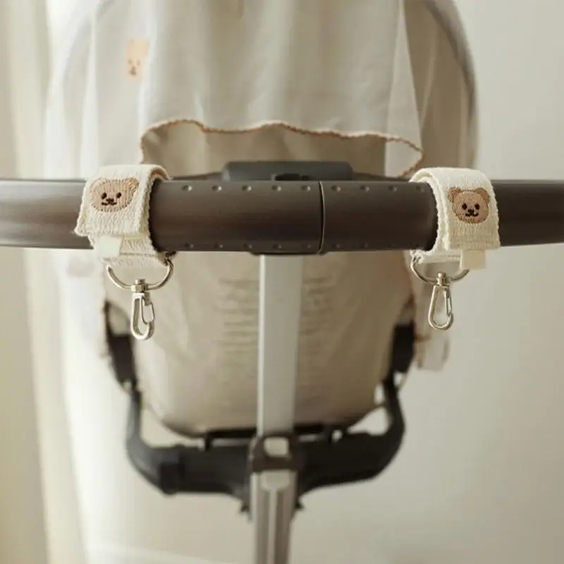 54DF زوج واحد من خطافات عربة الأطفال، خطافات تنظيم قابلة للتعديل، مشبك مضاد للانزلاق، سهل التركيب