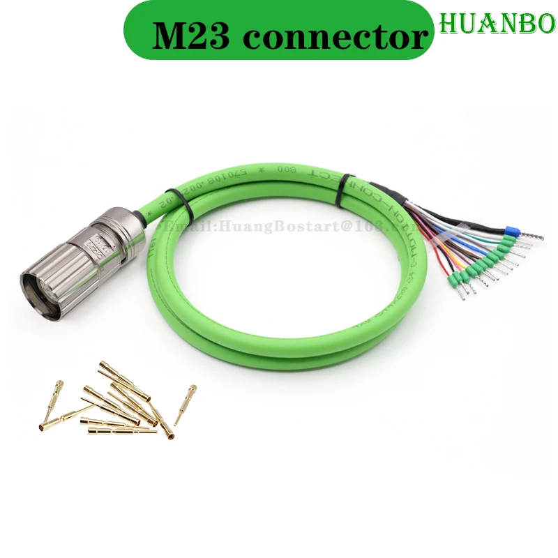 Waterproof Power/Signal M23 Adapter Industrial Connector Servo Motor Encoder 12 17 Core Female Plug Panel Mount