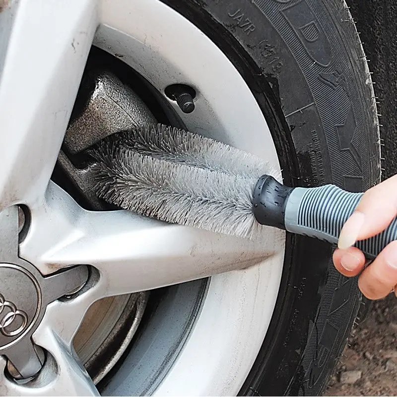 Car Wheel Brush Tire Cleaning Brushes Tools Car Rim Scrubber Cleaner Duster Handle Motorcycle Truck Wheels Car Detailing Brush