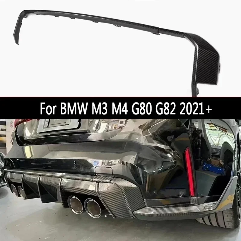 

New! For BMW M3 G80 M4 G82 2021+ Dry Carbon Fibre Rear Bumper Trim Lip Diffuser Protect Cover Car Accessories Rear Lip Back Bump