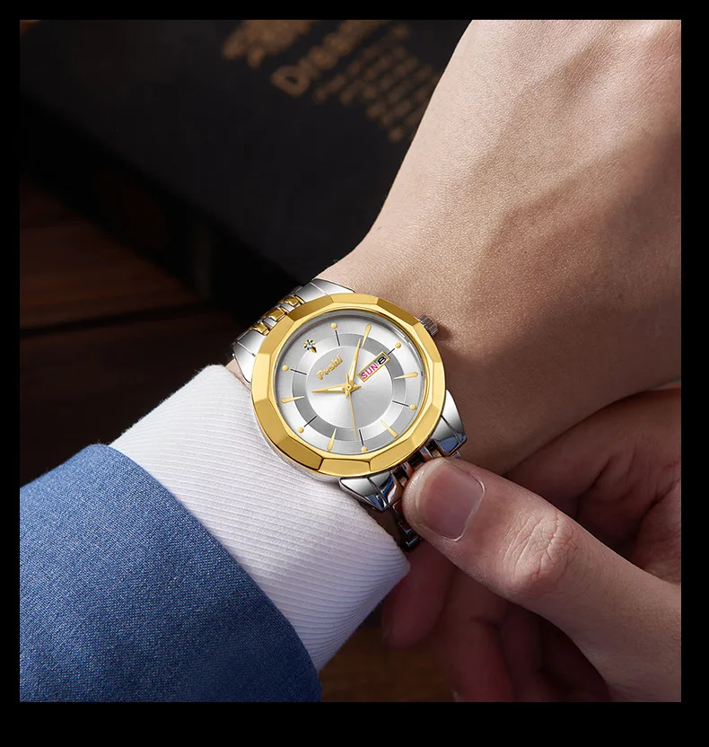 Business Casual Steel Quartz Watch for Men Stainless Steel Fashion Man Wristwatch Waterproof Men's Quartz Watches reloj hombre