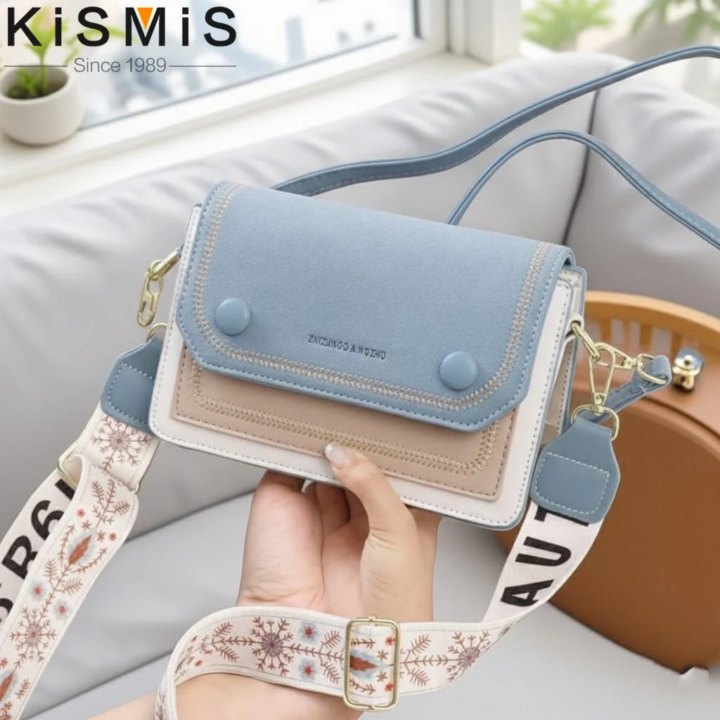 Korean Style Small Square Crossbody Bag Women Fashion Textured Shoulder Handbag Casual Everyday Use