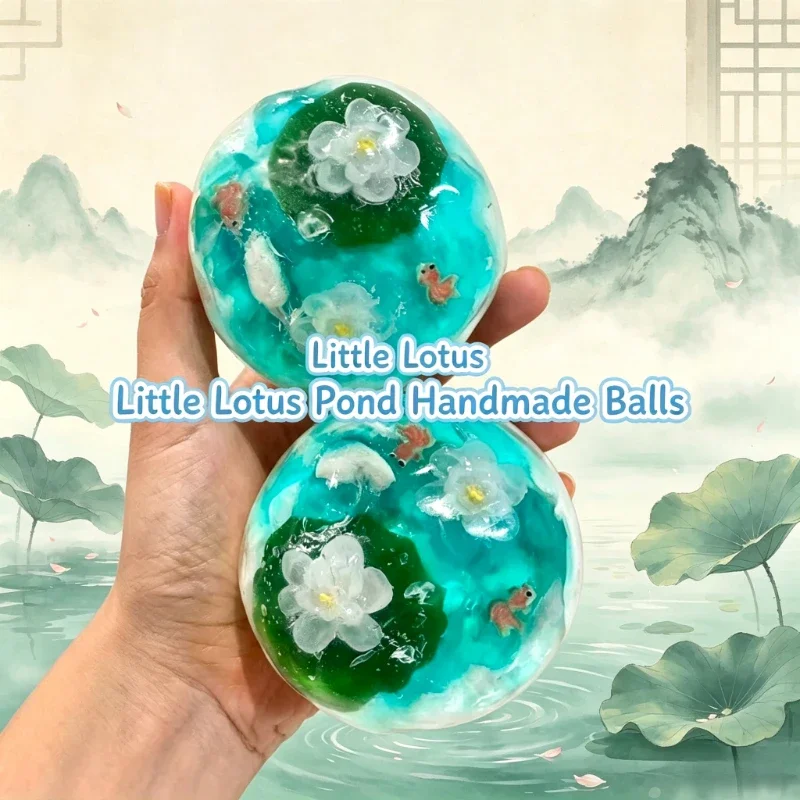 Little Lotus Pond Vaseline Crispy Stress Balls Squishy Crunch Squishy Soft Gel Fidget Toy with Stepping on Snow Sound for Adult image 2