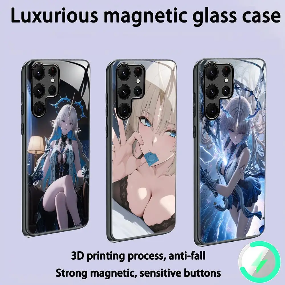 Wuthering Waves  Cartethyia Phone Case For Samsung S26 S25 S24 S23 S22 S21 S20 Plus Ultra Glass Magnetic Case