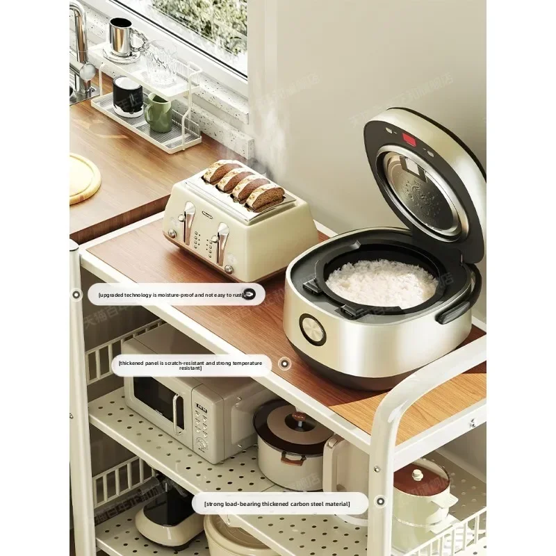Picture 4: Installation-free folding kitchen rack, mobile storage cart
