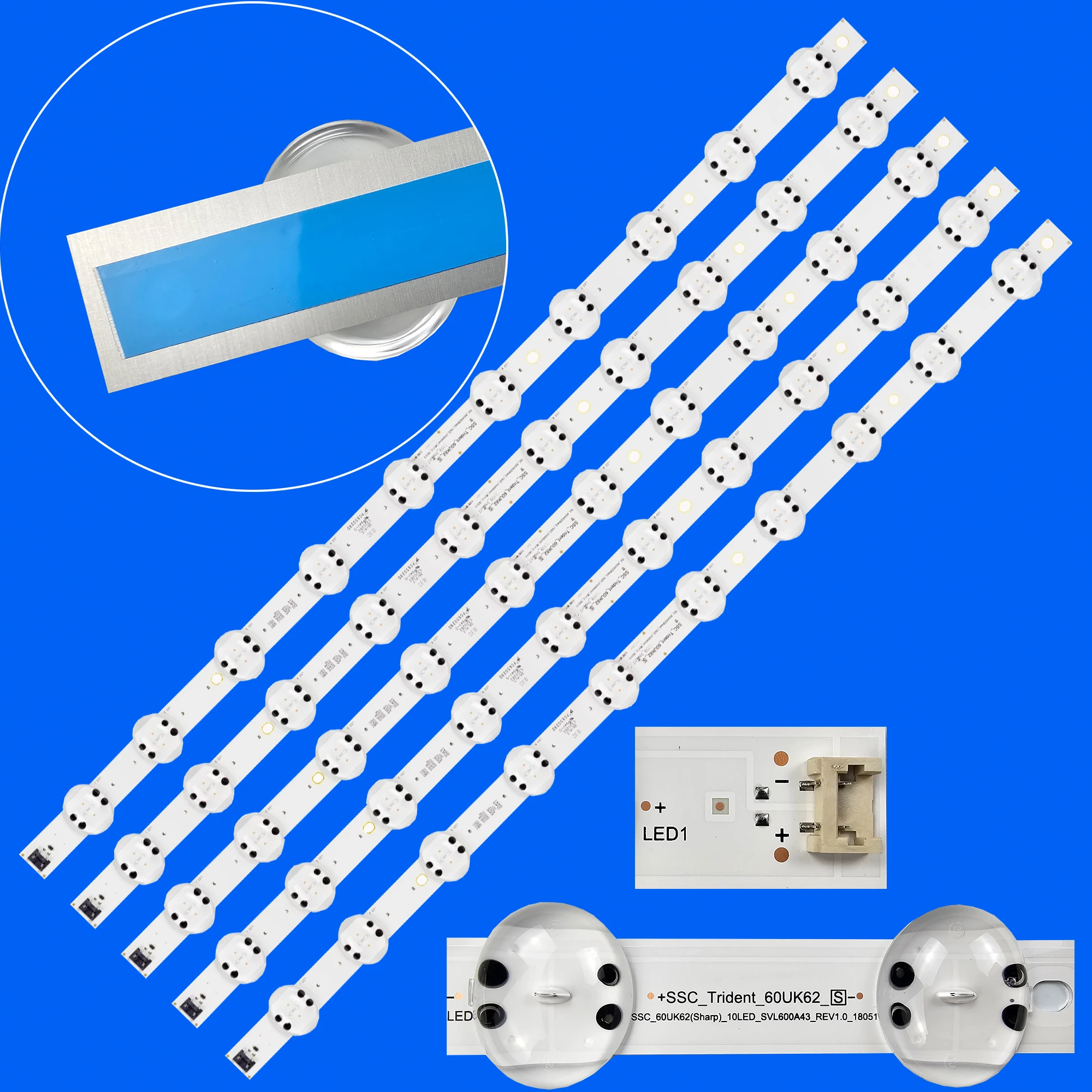 

LED Backlight Strip for SSC-Trident-60UK62-10LED-SVL600A43-REV1.0 60UK6090PUA 60UK6090 60UK6200PLA 60UK6200PSA 60UK6200