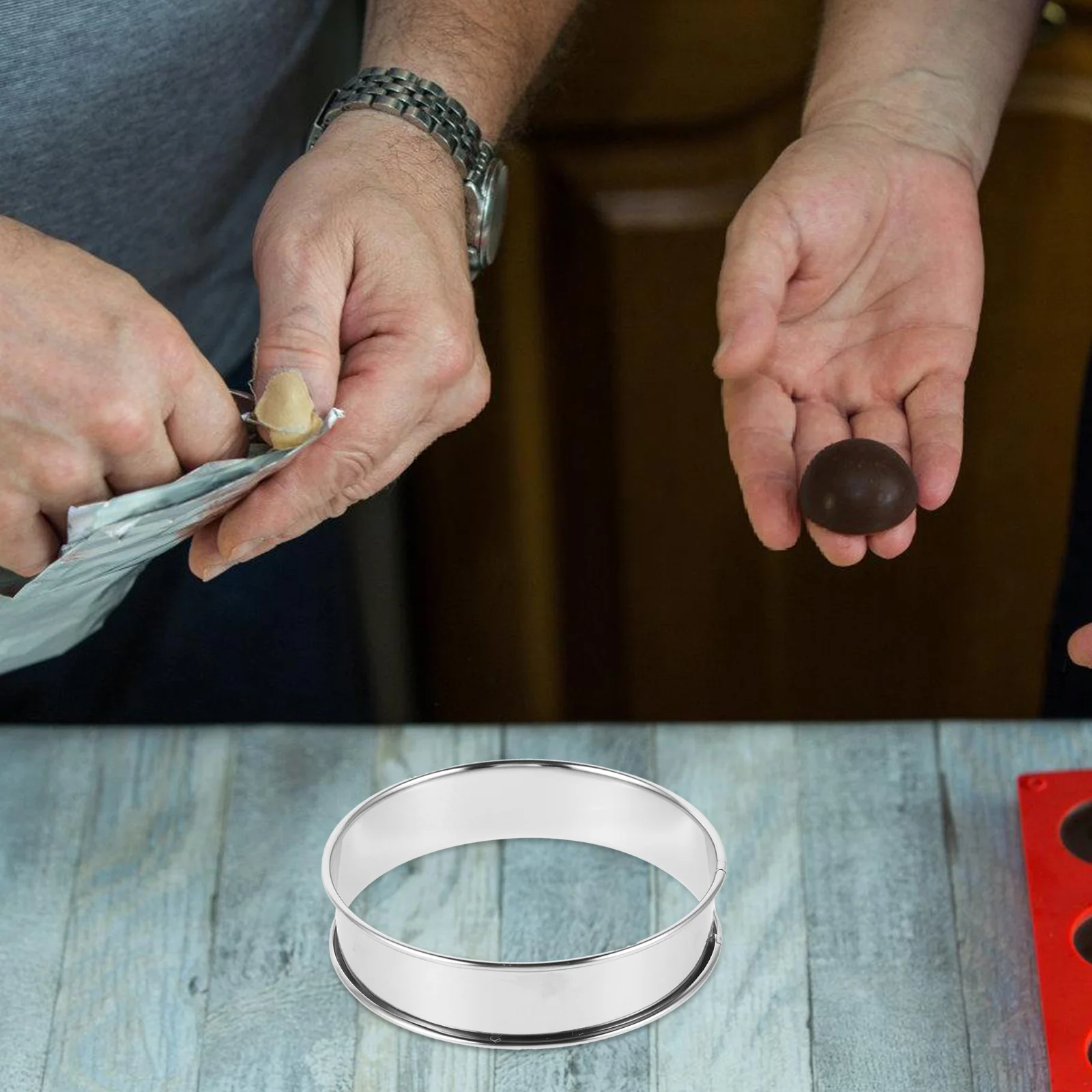 

4Pcs Stainless Steel Pastry Ring Mold Set Pancake Muffin Cooking Rings Baking Kitchen Bakeware Cooking Supplies