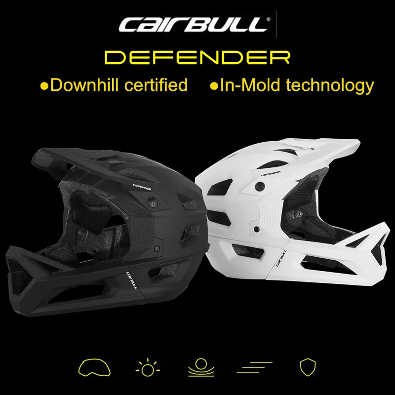 CAIRBULL Downhill Helmet Cycling Casco Full Face MTB 55-59--61CM for Man All Mountain Off-road In-mold PC+EPS Goggle Compatible