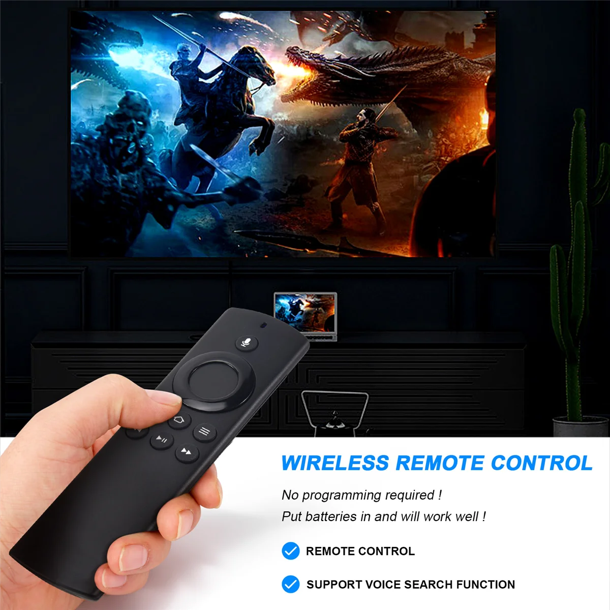 Voice Remote Control DR49WK B PE59CV Replacement 2Nd Gen Remote for Amazon Fire TV Box, Amazon Fire TV, Fire TV StickJAS