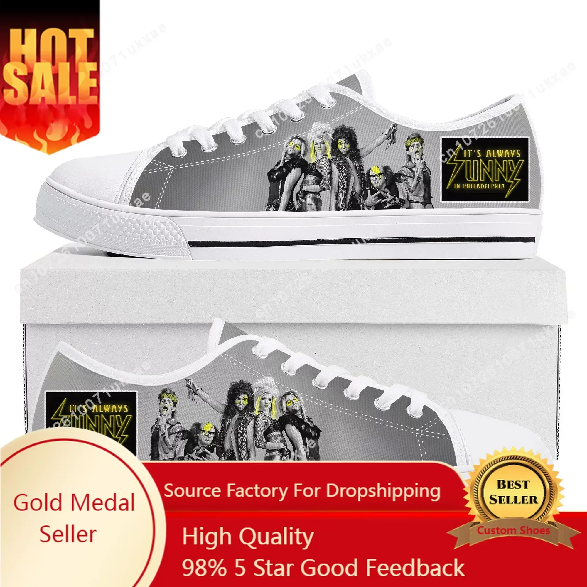 It's Always Sunny in Philadelphia Low Top Sneakers Mens Womens Teenager Frank Reynolds Canvas Sneaker Casual Shoes Custom Shoe