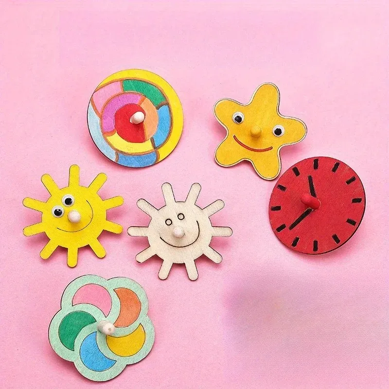 Rainbow Wooden Spinning Top - High-Quality Gyroscopic Toy for Party Favors Birthday Gifts And Games