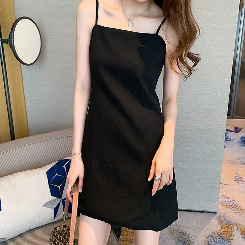 

Sexy Strapl Dr Women's 2025 Autumn New Design Sensual Inner Wear Base Bla Dr High Waist A-Line Skirt Casual Wear
