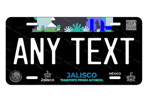 Jalisco 19 Mexico Custom Blk Metal License Plate Auto ATV Motorcycle MOPED bike Aluminum
