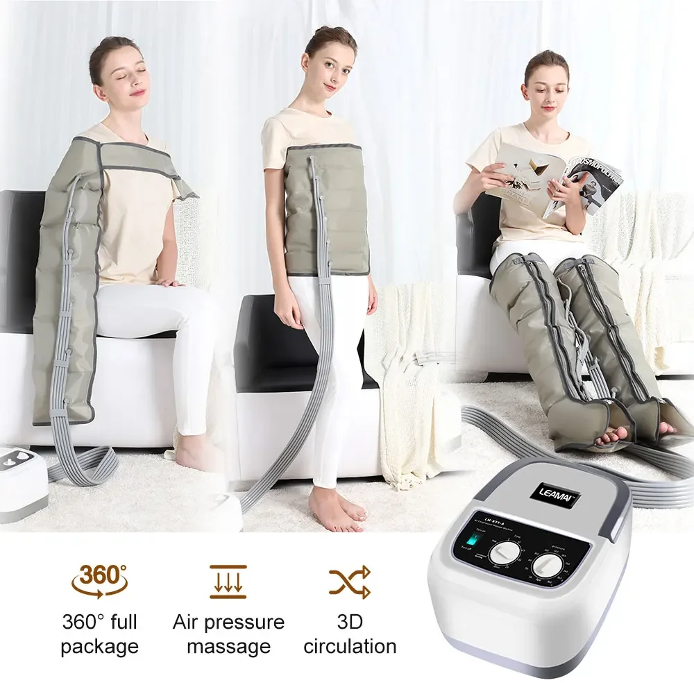 Leg Massager Air Compression Massage Electric Arm Waist Foot Thighs Calves Massage Circulation Pressure 6 Airbag Loop Kneading