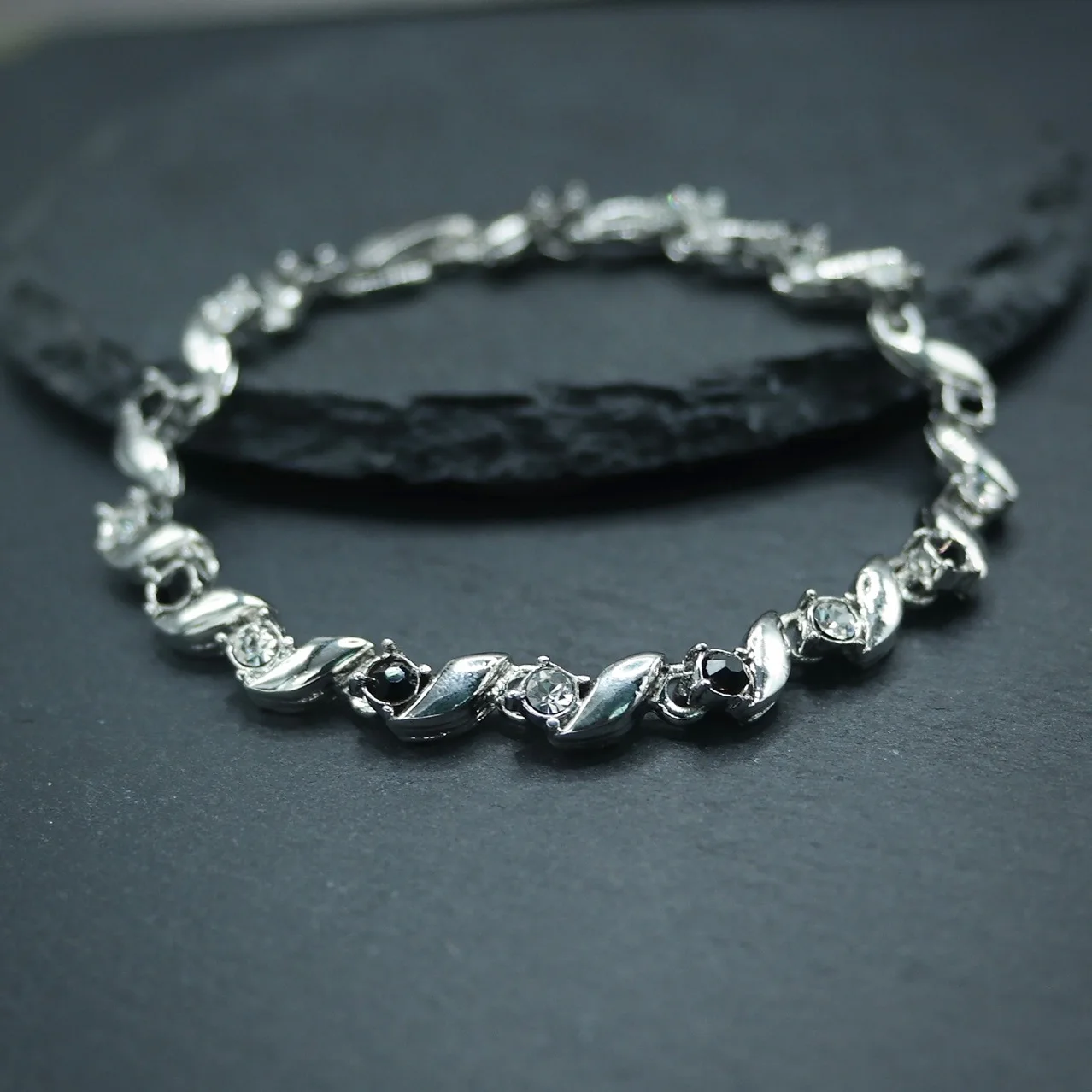 

Silver Plated Crystal Tennis Bracelet, Cubic Bracelets for Women, Sparkly Formal Wedding Bracelet Jewelry Gift